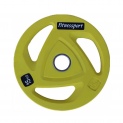 Диск олимпийский обрезиненный цветной Fitnessport RCP20-15