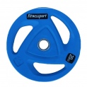 Диск олимпийский обрезиненный цветной Fitnessport RCP20-20