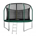 Батут с внутренней страховочной сеткой и лестницей Arland Premium 12FT Inside Dark green диаметром 12 футов (3,66 м)