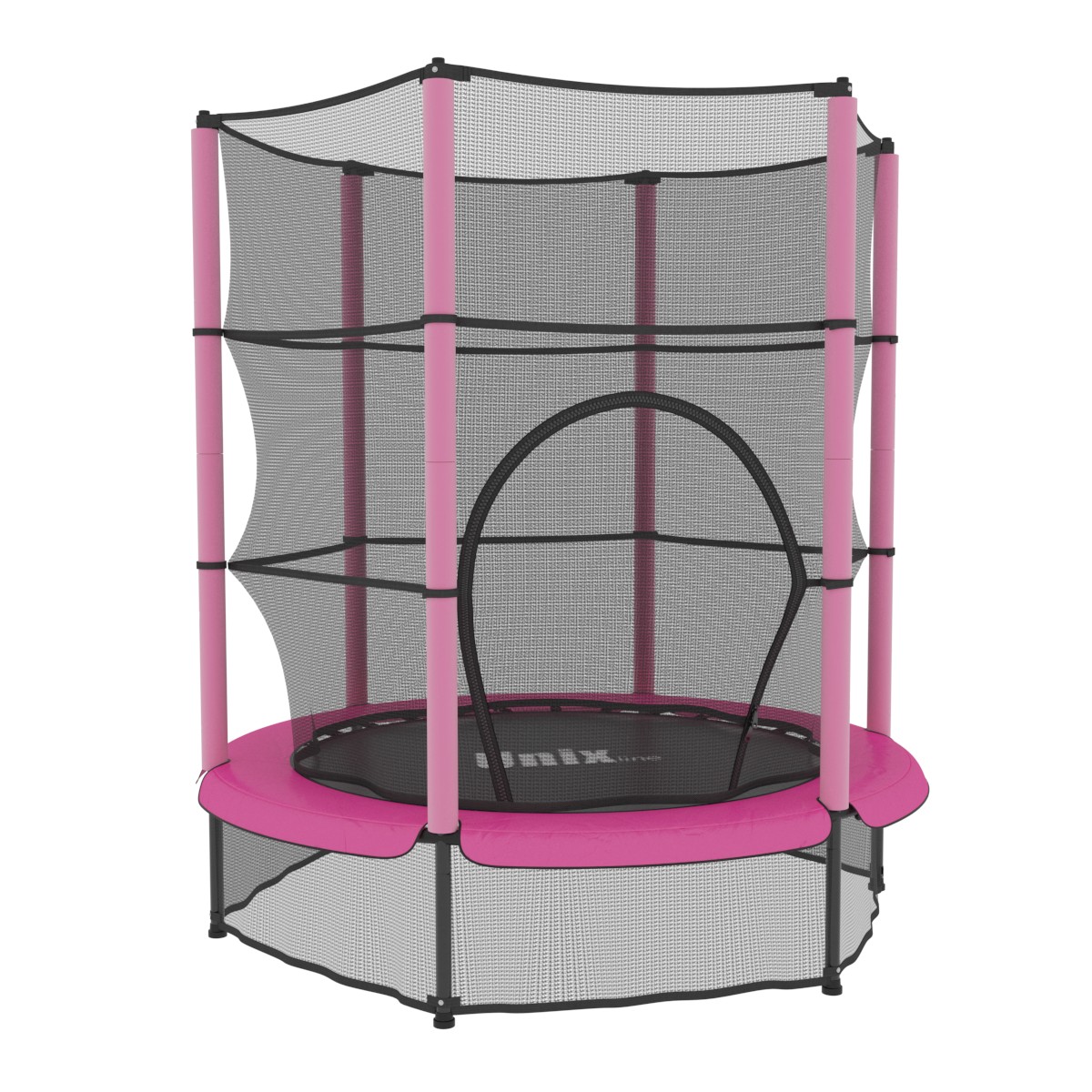 Батут детский с защитной сеткой UNIX Kids 4,6 ft (140 cm) розового цвета Батут детский с защитной сеткой UNIX Kids 4,6 ft (140 cm) розового цвета