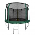 Батут с внутренней страховочной сеткой и лестницей Arland Premium 10FT Inside Dark green диаметром 10 футов (3,05 м)
