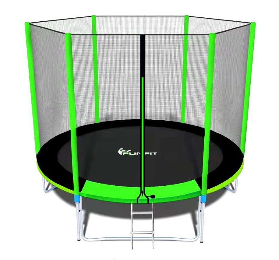 Батут с защитной сеткой и лестницей FunFit PRO 8 FT 252 см (зеленый) Батут с защитной сеткой и лестницей FunFit PRO 8 FT 252 см (зеленый)