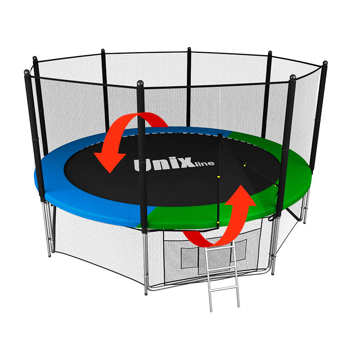 Батут UNIX Classic 12 ft (outside) с защитной сетью и лестницей диаметром 12 ft (366 см) Батут UNIX Classic 12 ft (outside) с защитной сетью и лестницей диаметром 12 ft (366 см)