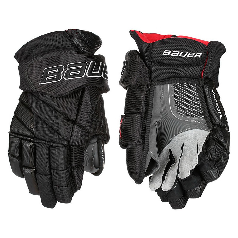 Перчатки хоккейные BAUER Vapor 1X Lite S18 SR чёрного цвета Перчатки хоккейные BAUER Vapor 1X Lite S18 SR чёрного цвета
