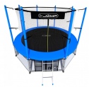 Батут i-JUMP Classic 14ft 4,27 метра с нижней сетью и лестницей (blue)