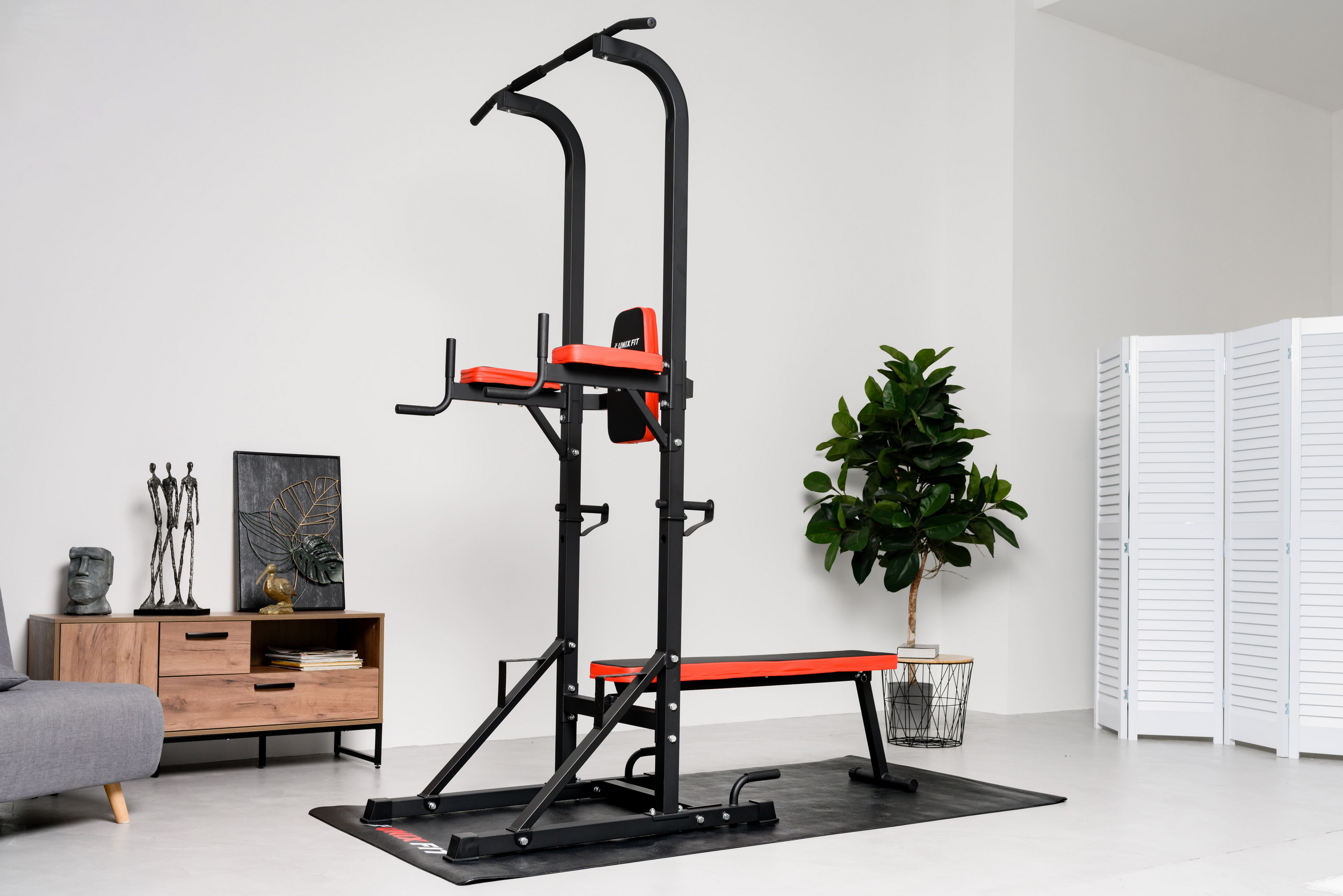 Турник-пресс-брусья со скамьей UNIX Power Tower 120P Турник-пресс-брусья со скамьей UNIX Power Tower 120P