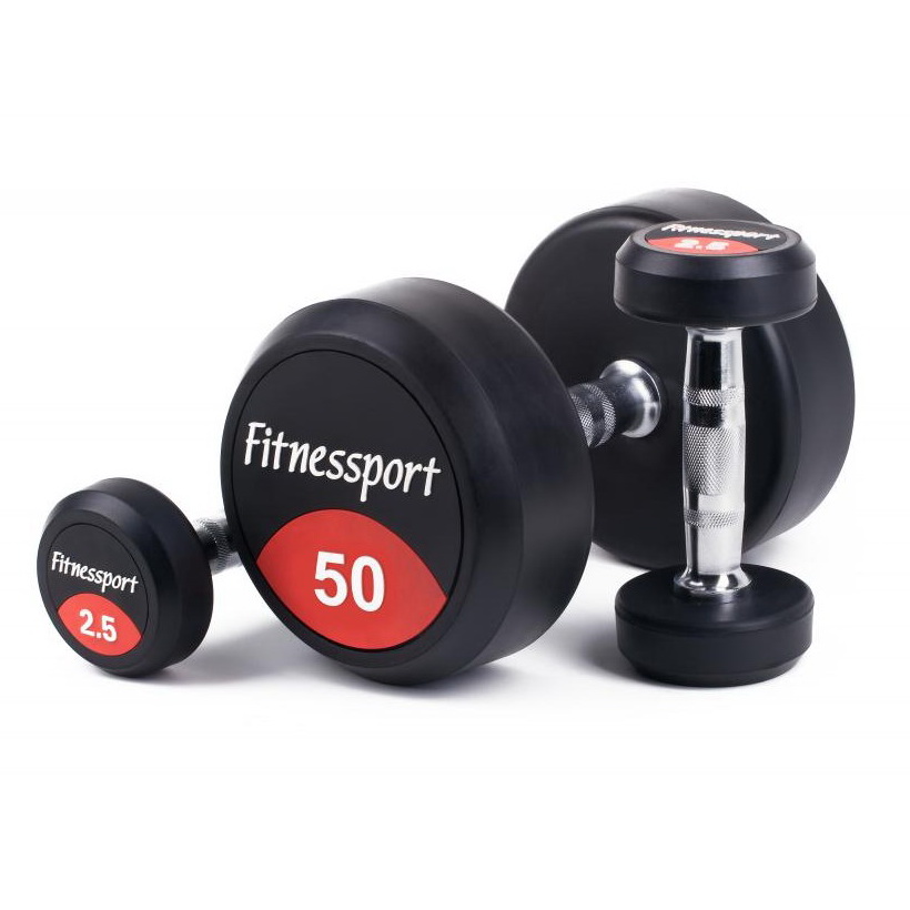 Обрезиненный гантельный ряд Fitnessport FDS-10 2,5/60kg Обрезиненный гантельный ряд Fitnessport FDS-10 2,5/60kg