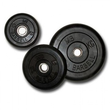 Диск обрезиненный черный MB Barbell MB-PltB26-25 Диск обрезиненный черный MB Barbell MB-PltB26-25