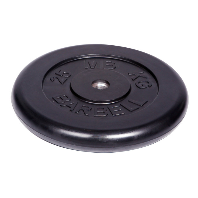 Диск обрезиненный черный MB Barbell MB-PltB26-25 Диск обрезиненный черный MB Barbell MB-PltB26-25