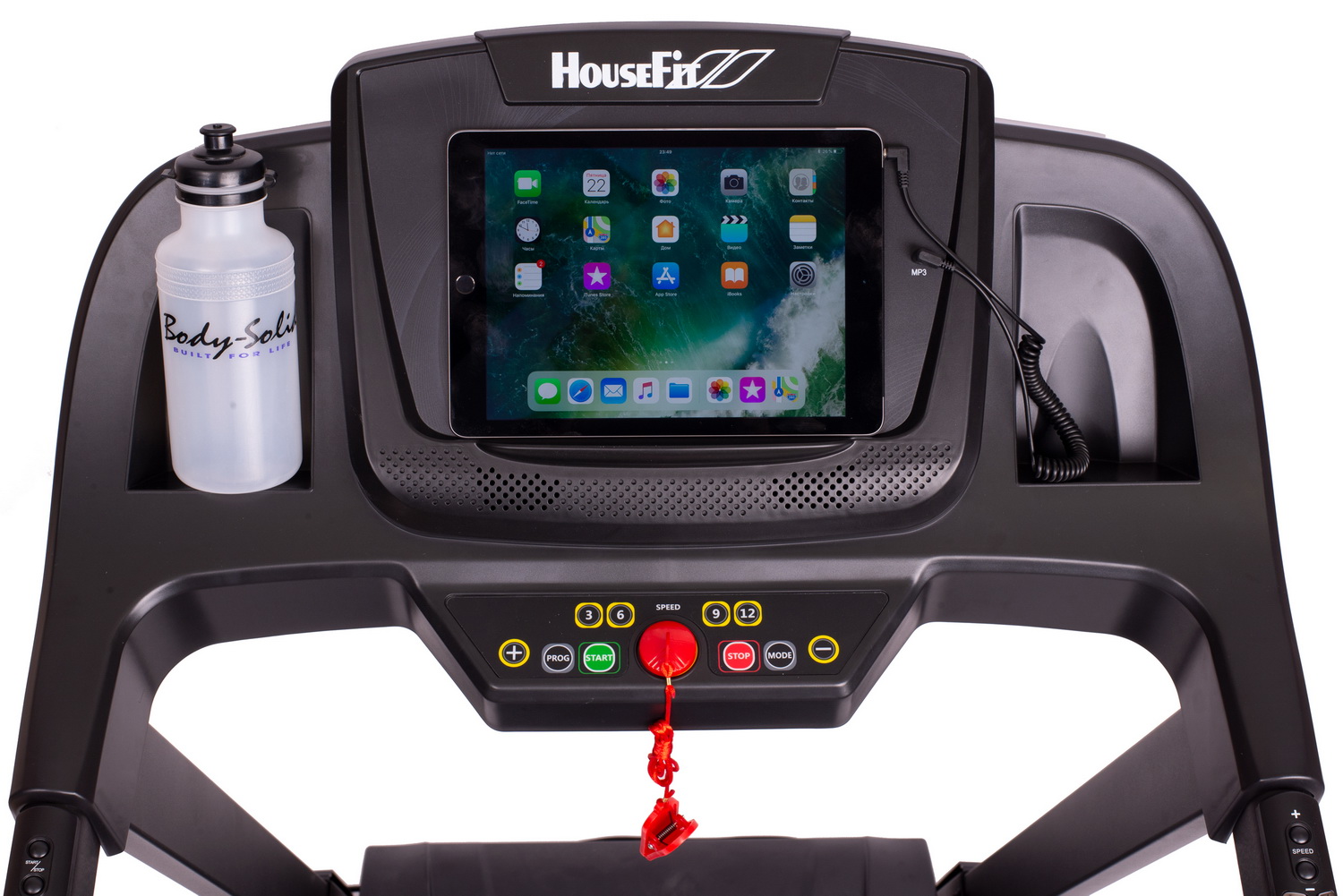 Консоль беговой дорожки HouseFit Spiro 451 (бутылка для воды и планшет в комплект не входят) Консоль беговой дорожки HouseFit Spiro 451 (бутылка для воды и планшет в комплект не входят)