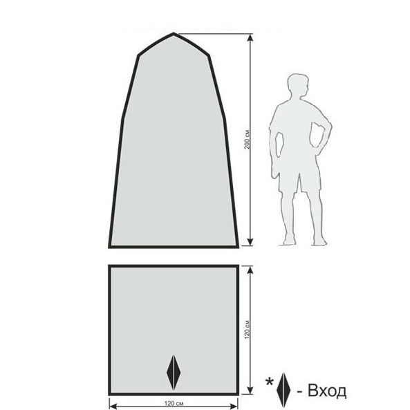 Размеры походного душа и туалета Maverick Shower Размеры походного душа и туалета Maverick Shower