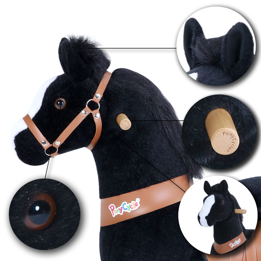 Детская механическая лошадка средняя PonyCycle Лошадка черная U426 Детская механическая лошадка средняя PonyCycle Лошадка черная U426