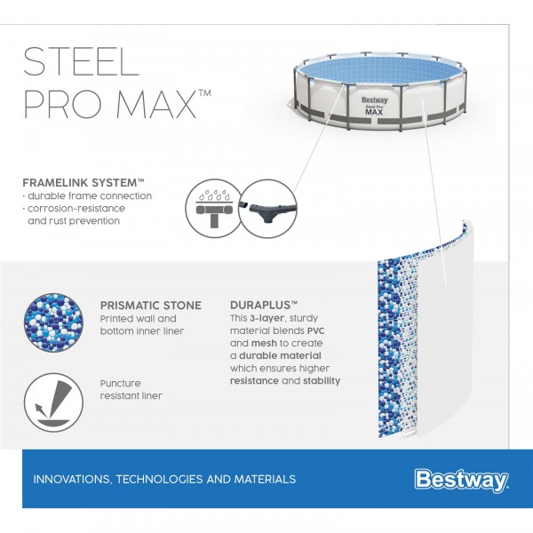 Каркасный бассейн Bestway 56416 Steel Pro Max Каркасный бассейн Bestway 56416 Steel Pro Max