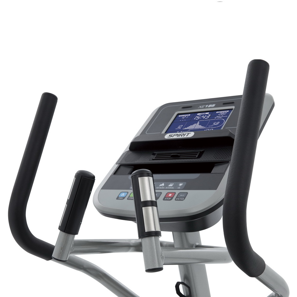 Подвижные и неподвижные рукоятки эллиптического тренажера Spirit Fitness XE195 Подвижные и неподвижные рукоятки эллиптического тренажера Spirit Fitness XE195