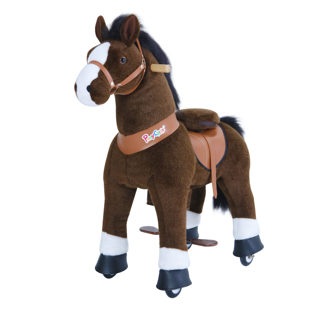 Детская механическая лошадка средняя PonyCycle Лошадка темно-коричневая U421 Детская механическая лошадка средняя PonyCycle Лошадка темно-коричневая U421