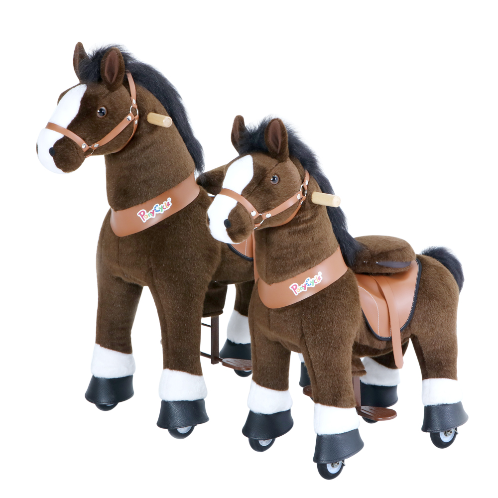 Средняя и малая детские механические лошадки PonyCycle Лошадка темно-коричневая Средняя и малая детские механические лошадки PonyCycle Лошадка темно-коричневая