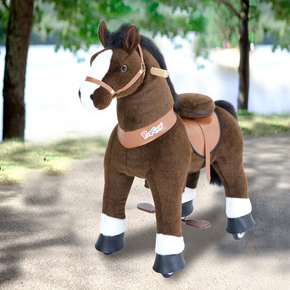 Детская механическая лошадка средняя PonyCycle Лошадка темно-коричневая U421 Детская механическая лошадка средняя PonyCycle Лошадка темно-коричневая U421