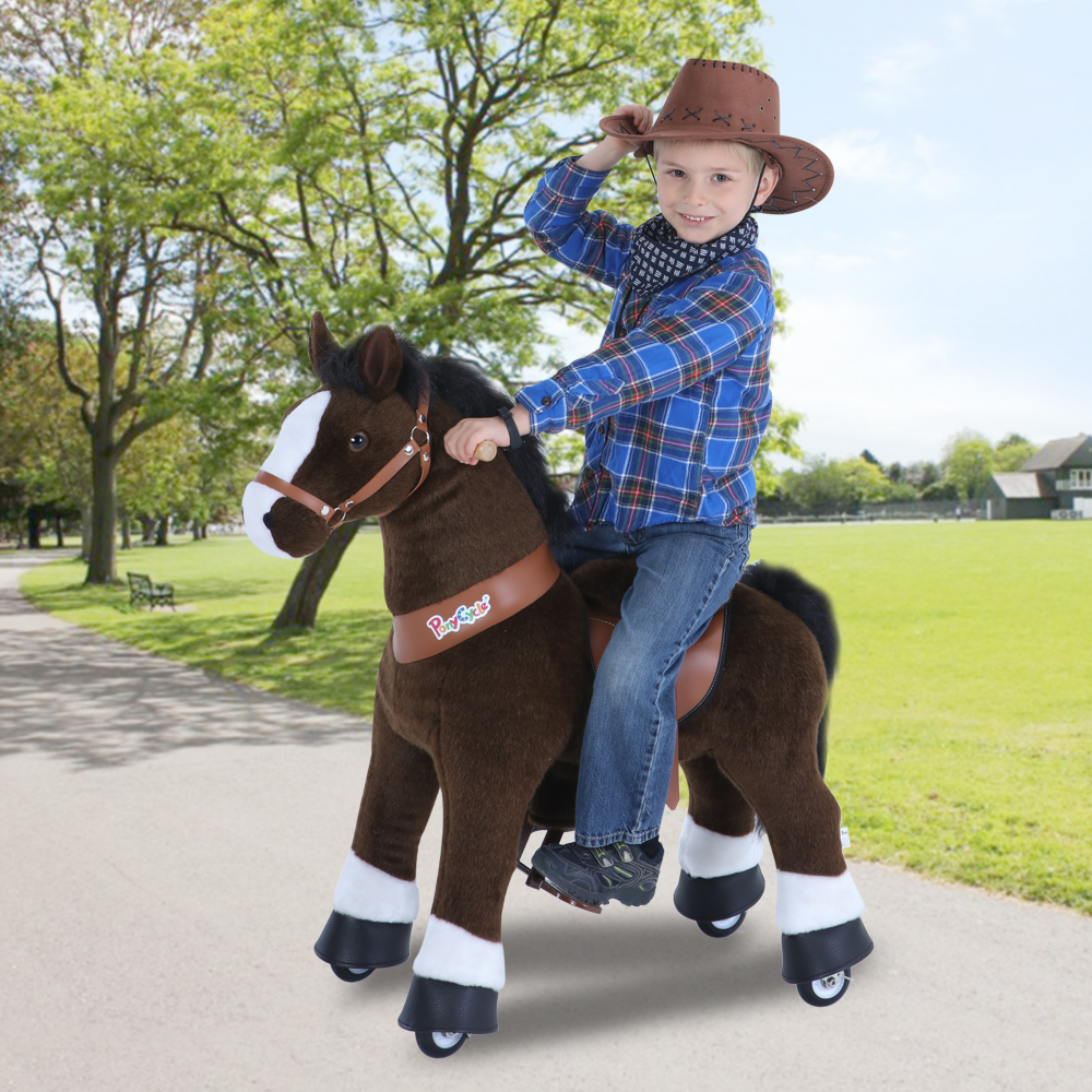 Детская механическая лошадка средняя PonyCycle Лошадка темно-коричневая U421 Детская механическая лошадка средняя PonyCycle Лошадка темно-коричневая U421