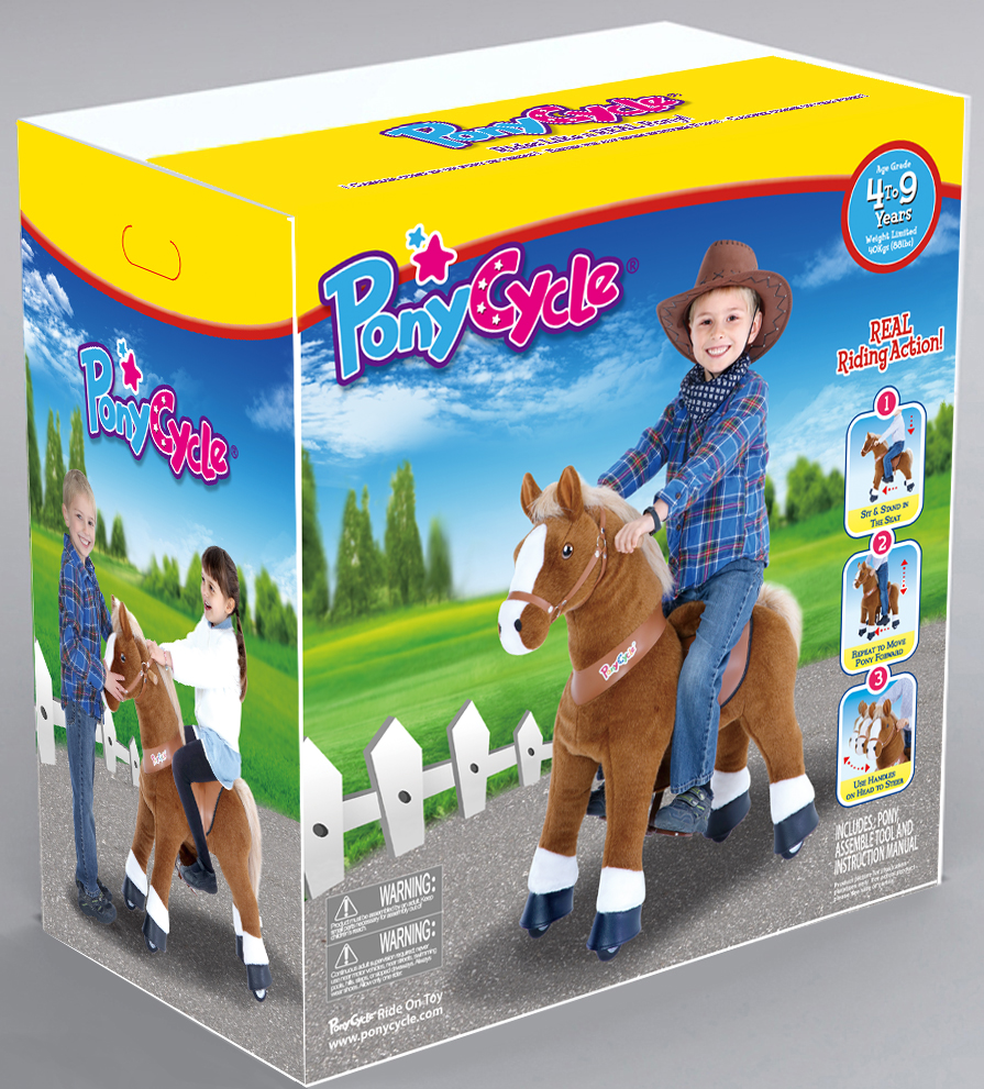 Упаковка детской механической лошадки средней PonyCycle Лошадка темно-коричневая U421 Упаковка детской механической лошадки средней PonyCycle Лошадка темно-коричневая U421