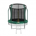 Батут с внутренней страховочной сеткой и лестницей Arland Premium 8FT Inside Dark green диаметром 8 футов (2,44 м)