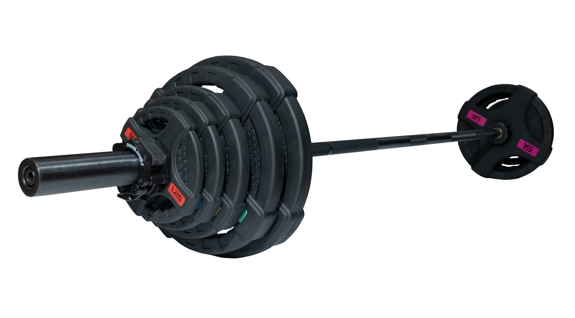 Олимпийская штанга ORIGINAL FIT.TOOLS FT-2HGSET-88-BLACK весом 88 килограммов Олимпийская штанга ORIGINAL FIT.TOOLS FT-2HGSET-88-BLACK весом 88 килограммов
