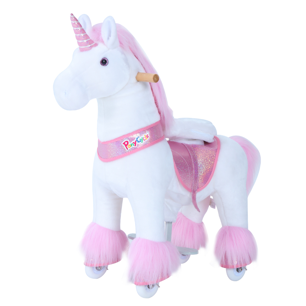 Детская механическая лошадка PonyCycle Единорог розовый U302 Детская механическая лошадка PonyCycle Единорог розовый U302