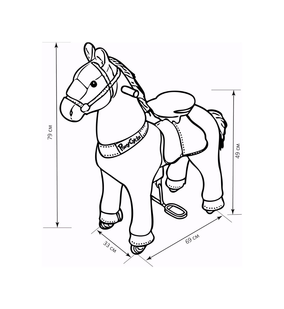 Детская механическая лошадка PonyCycle Единорог розовый U302 Детская механическая лошадка PonyCycle Единорог розовый U302