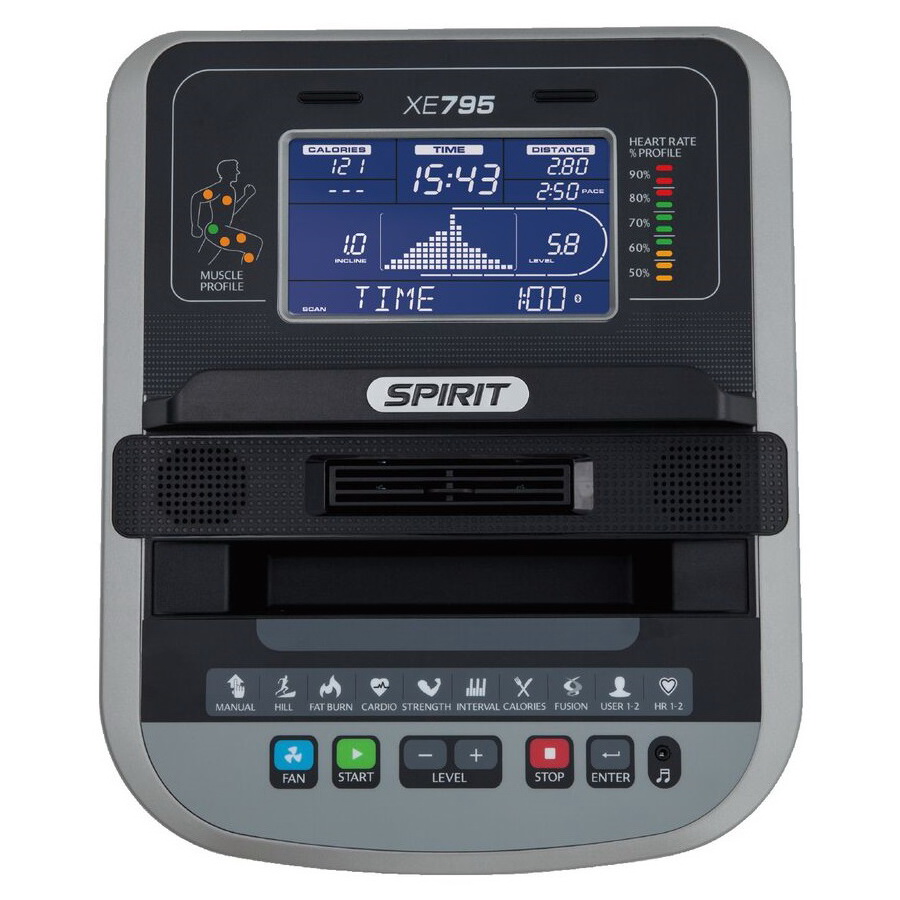 Консоль полупрофессионального эллиптического тренажера Spirit Fitness XE795 Консоль полупрофессионального эллиптического тренажера Spirit Fitness XE795