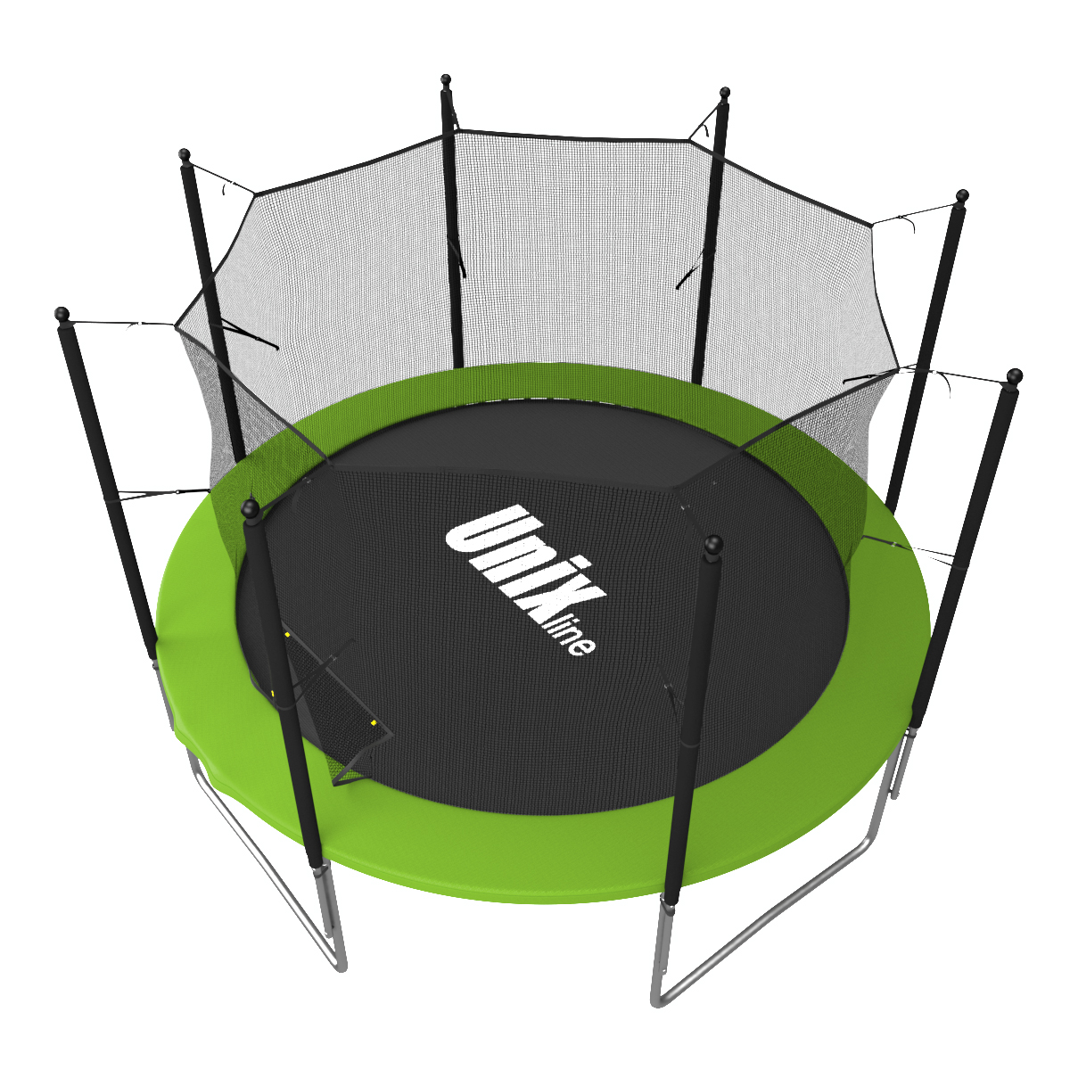 Батут UNIX Simple 10ft Green (inside) с защитной сетью диаметром 10ft (305 см) Батут UNIX Simple 10ft Green (inside) с защитной сетью диаметром 10ft (305 см)