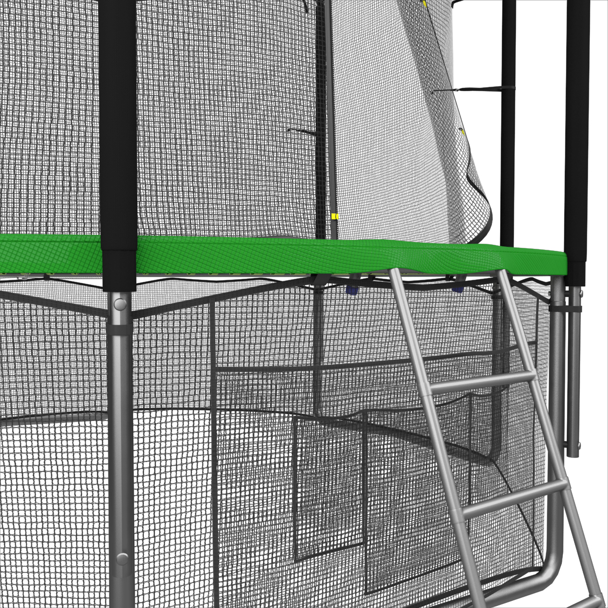 Батут UNIX 8ft Inside Green 2,44 метра с защитной сетью, лестницей и крыше Батут UNIX 8ft Inside Green 2,44 метра с защитной сетью, лестницей и крыше
