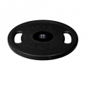 Диск олимпийский обрезиненный с ручками черный MB Barbell MB-PltBE-15H