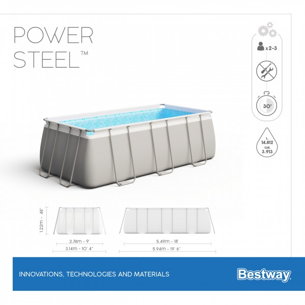 Каркасный бассейн Bestway 56466 Power Steel Каркасный бассейн Bestway 56466 Power Steel