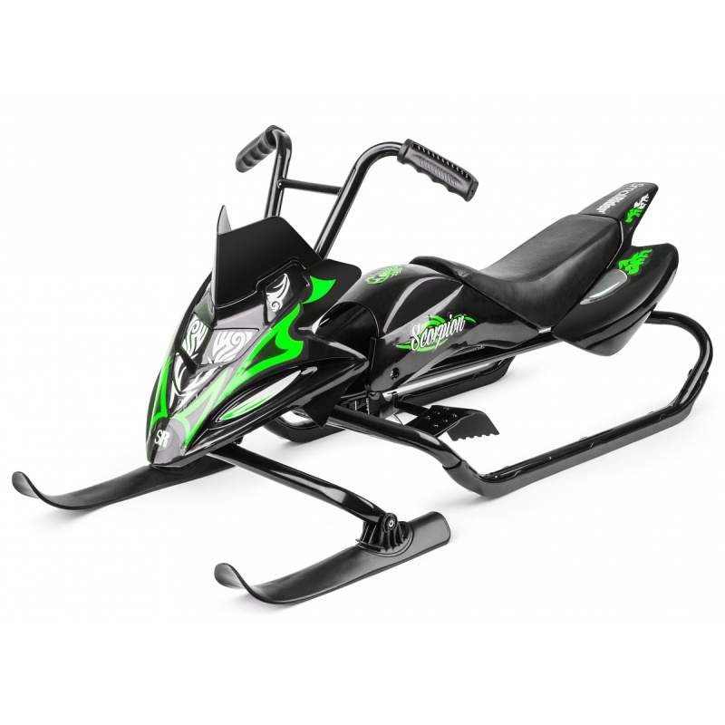 Снегокат-снегоход Small Rider Scorpion DUO чёрно-зелёного цвета Снегокат-снегоход Small Rider Scorpion DUO чёрно-зелёного цвета