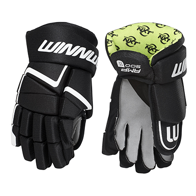 Перчатки хоккейные Winnwell AMP-500 Knit SR черного цвета Перчатки хоккейные Winnwell AMP-500 Knit SR черного цвета