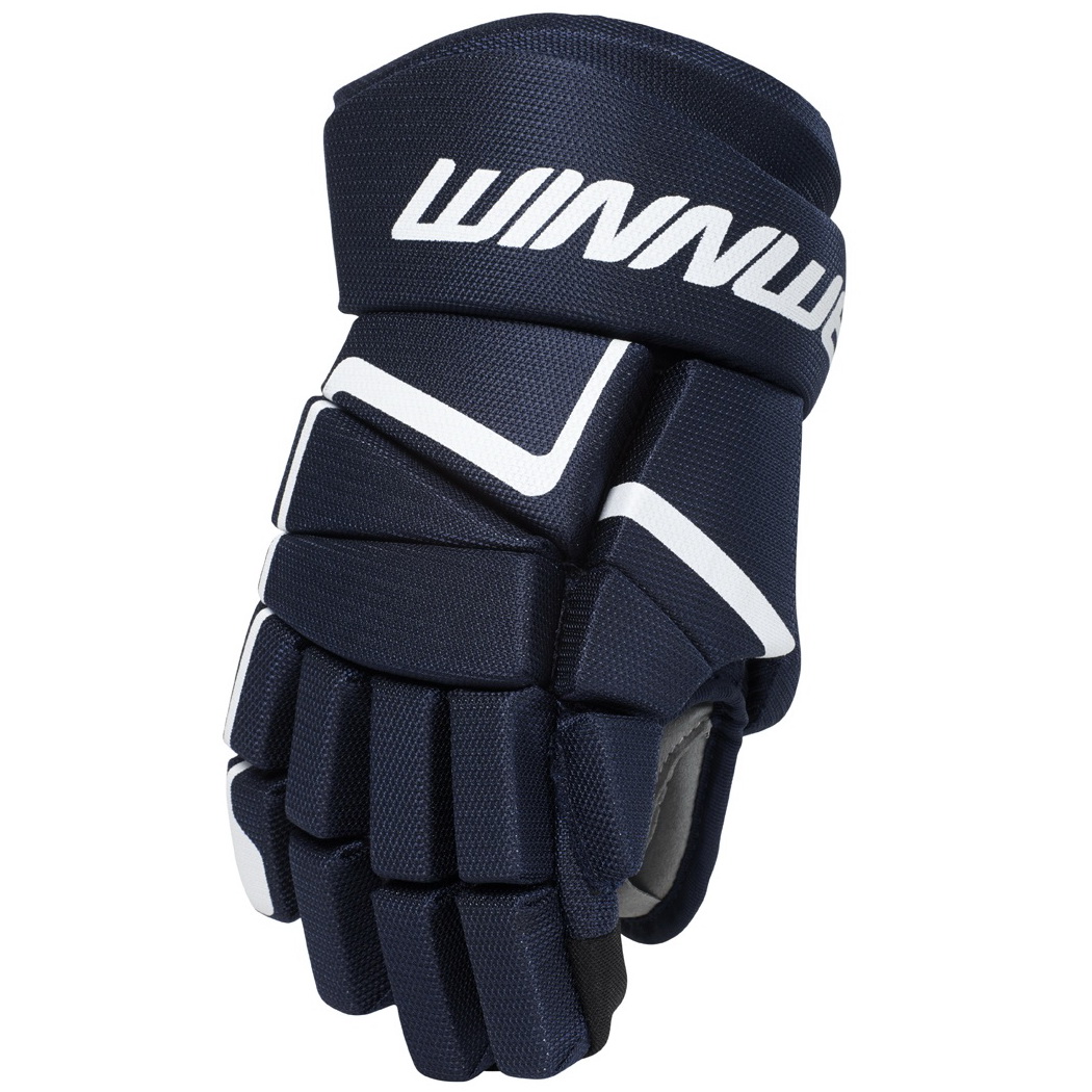 Перчатки хоккейные Winnwell AMP-500 Knit SR тёмно-синего цвета Перчатки хоккейные Winnwell AMP-500 Knit SR тёмно-синего цвета