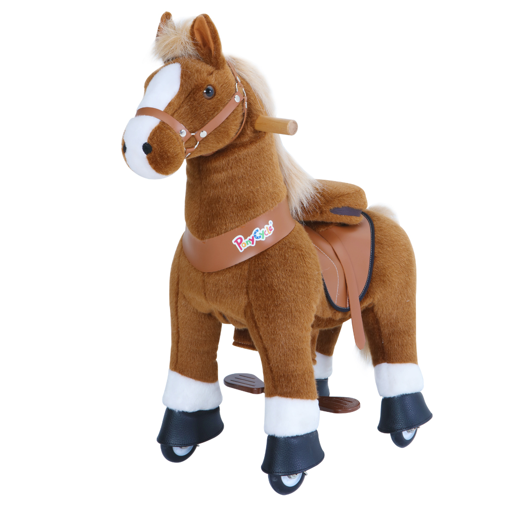 Детская игровая механическая лошадка средняя PonyCycle Лошадка коричневая U424 Детская игровая механическая лошадка средняя PonyCycle Лошадка коричневая U424