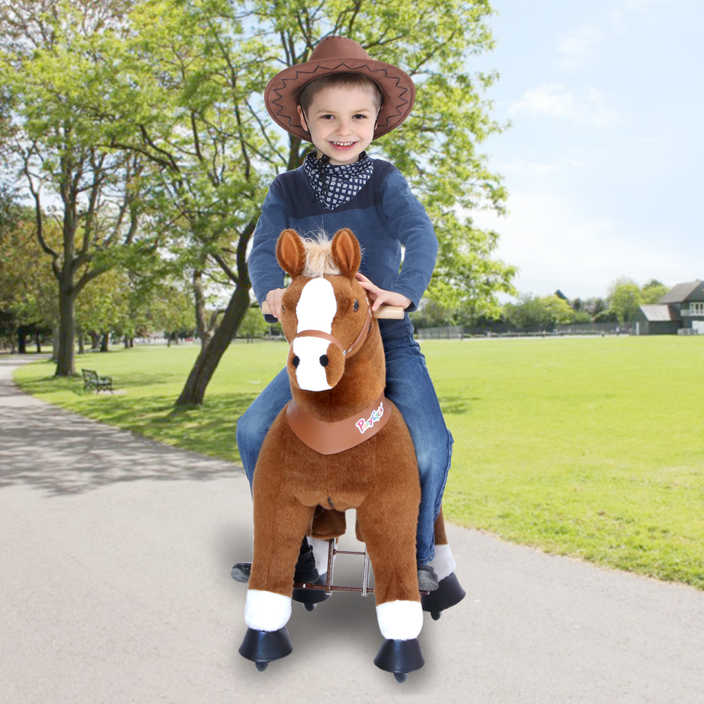 Детская игровая механическая лошадка средняя PonyCycle Лошадка коричневая U424 Детская игровая механическая лошадка средняя PonyCycle Лошадка коричневая U424