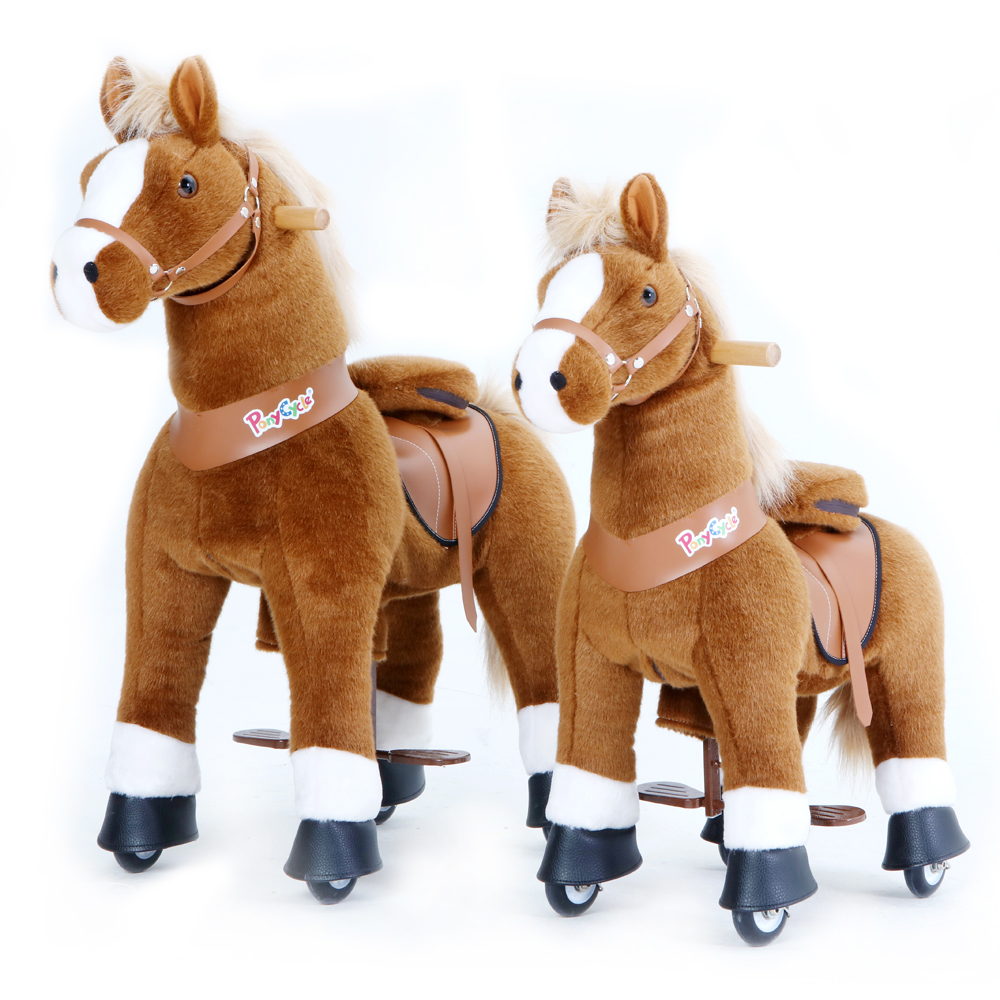 Средняя и маленькая детские игровые механические лошадки PonyCycle Лошадка коричневая Средняя и маленькая детские игровые механические лошадки PonyCycle Лошадка коричневая