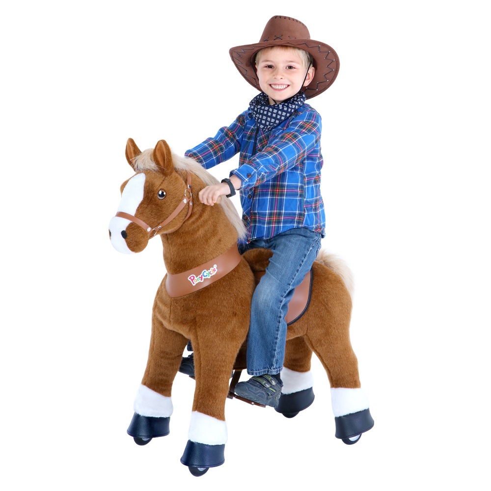 Детская игровая механическая лошадка средняя PonyCycle Лошадка коричневая U424 Детская игровая механическая лошадка средняя PonyCycle Лошадка коричневая U424