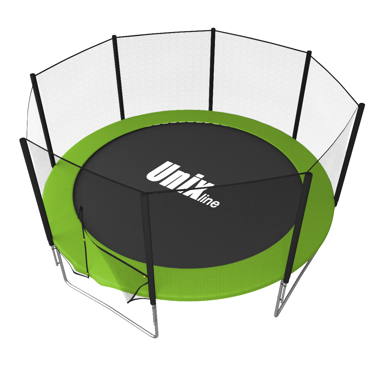Батут UNIX Simple 12ft Green (outside) с защитной сетью диаметром 12ft (366 см) Батут UNIX Simple 12ft Green (outside) с защитной сетью диаметром 12ft (366 см)