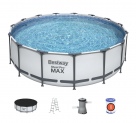 Каркасный бассейн Bestway 56416 Steel Pro Max серого цвета