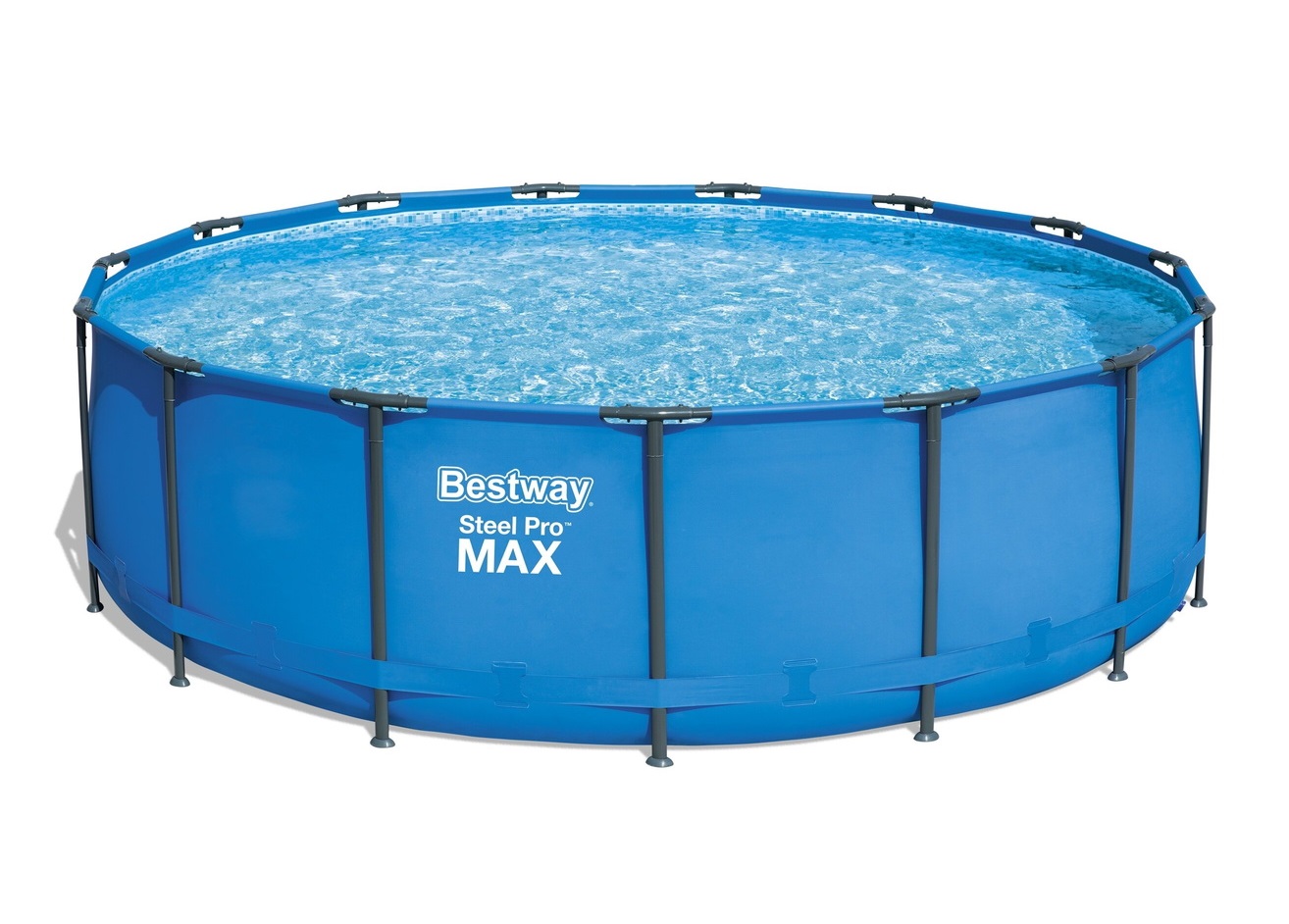 Каркасный бассейн Bestway 56416 Steel Pro Max синего цвета Каркасный бассейн Bestway 56416 Steel Pro Max синего цвета