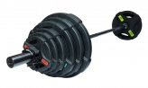 Олимпийская штанга ORIGINAL FIT.TOOLS FT-2HGSET-128-BLACK весом 128 килограммов