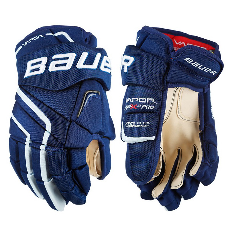 Перчатки хоккейные BAUER Vapor APX2 Pro SR синего цвета Перчатки хоккейные BAUER Vapor APX2 Pro SR синего цвета