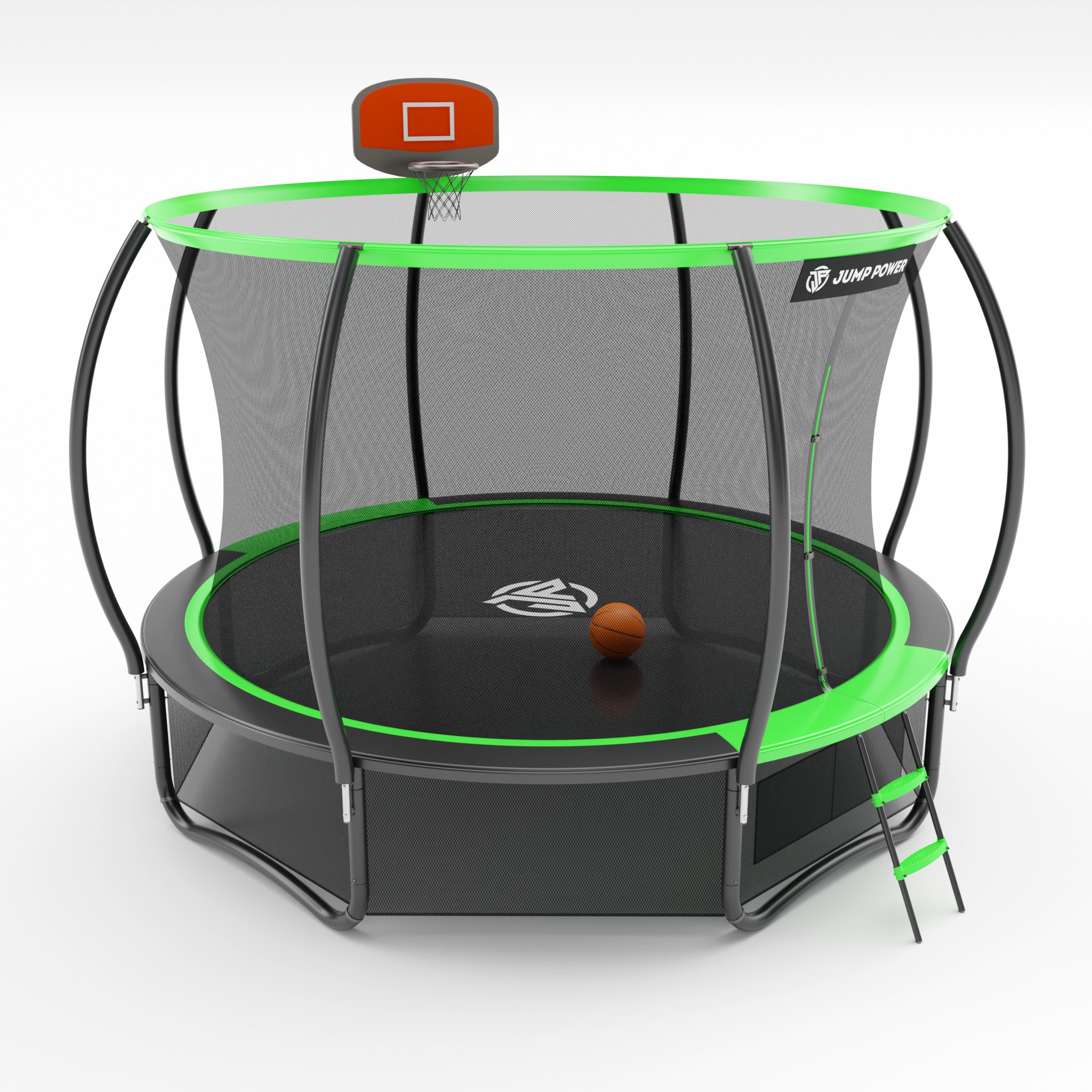 Батут с баскетбольным кольцом Jump Power 12 ft Pro Inside Basket Green Батут с баскетбольным кольцом Jump Power 12 ft Pro Inside Basket Green