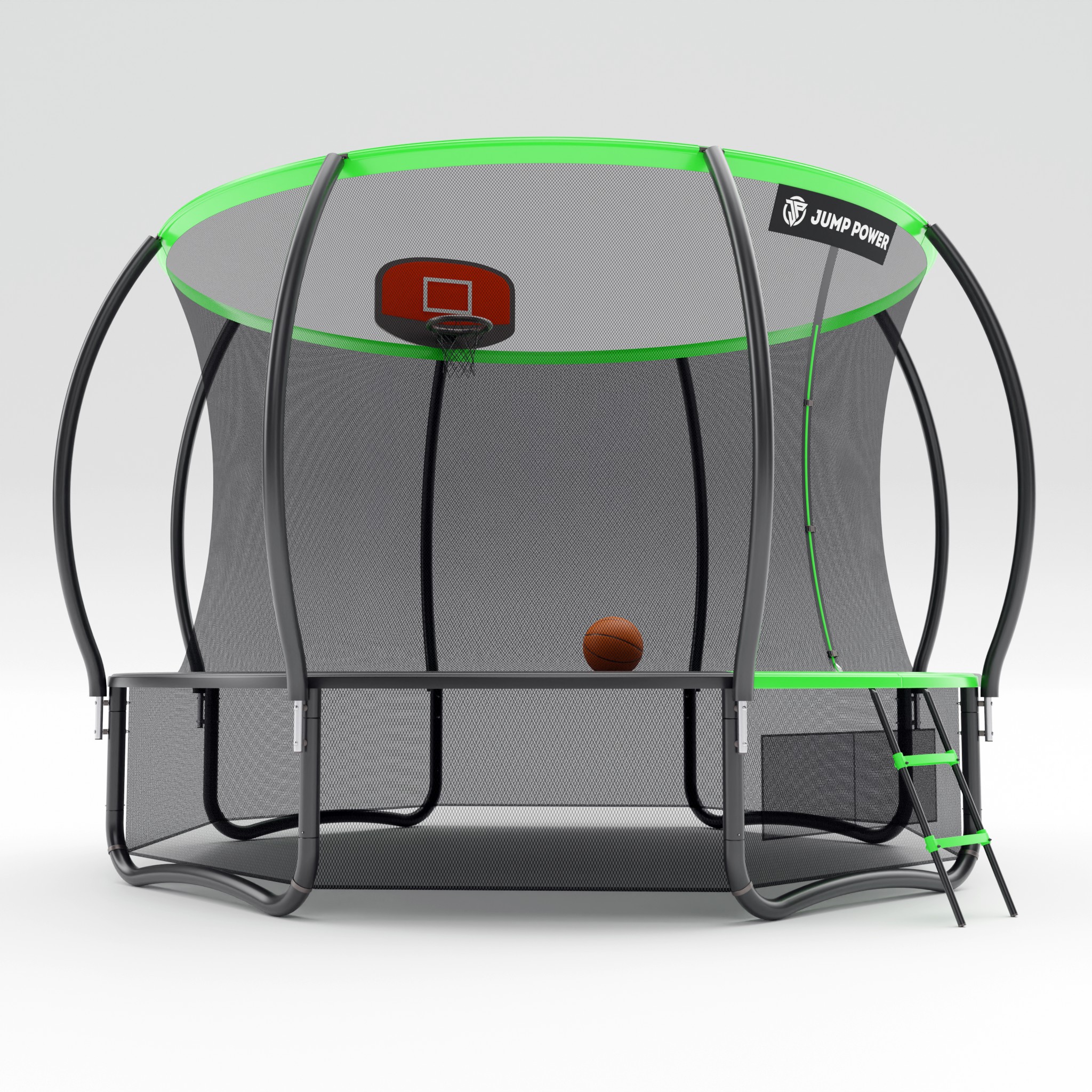 Батут с баскетбольным кольцом Jump Power 12 ft Pro Inside Basket Green Батут с баскетбольным кольцом Jump Power 12 ft Pro Inside Basket Green