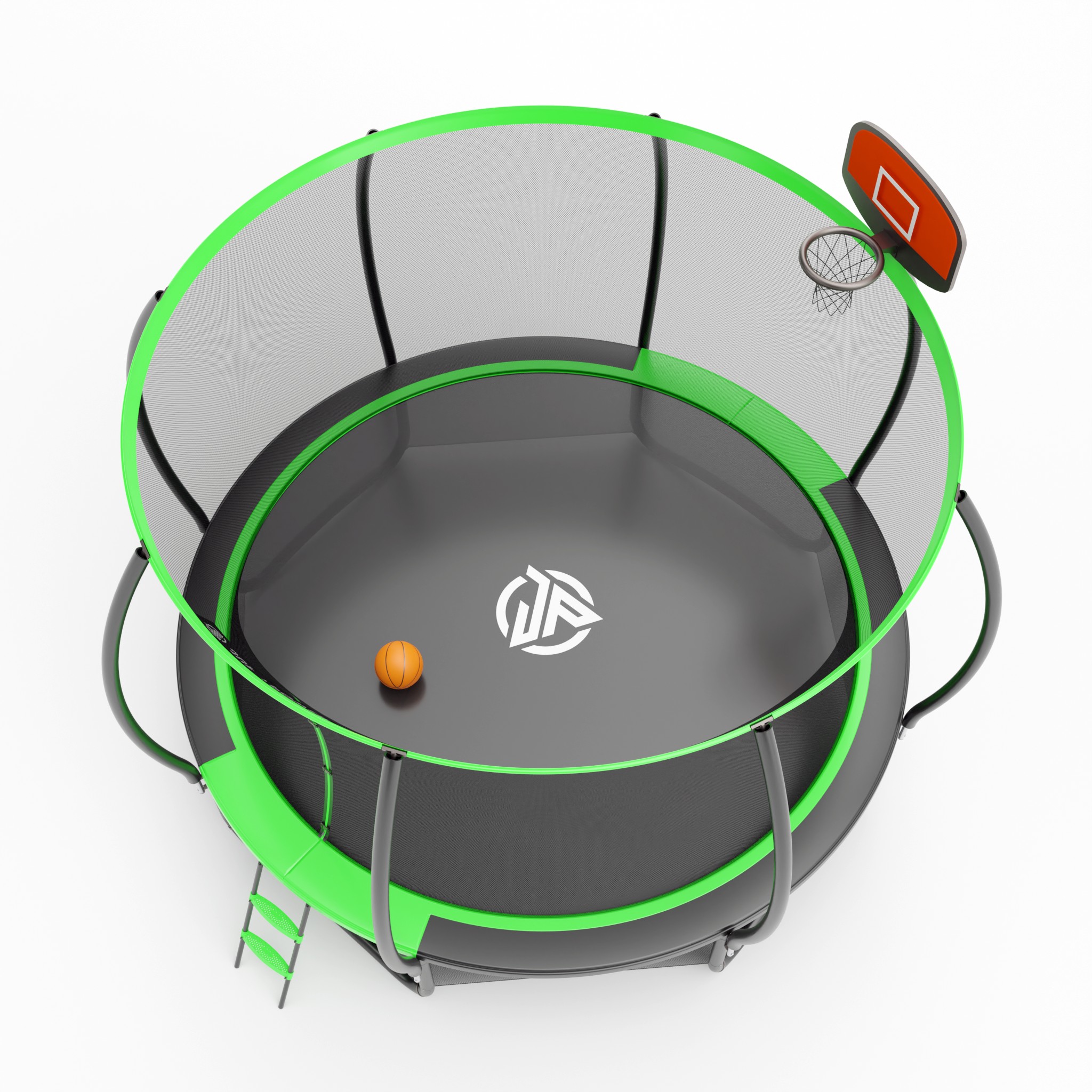 Батут с баскетбольным кольцом Jump Power 12 ft Pro Inside Basket Green Батут с баскетбольным кольцом Jump Power 12 ft Pro Inside Basket Green