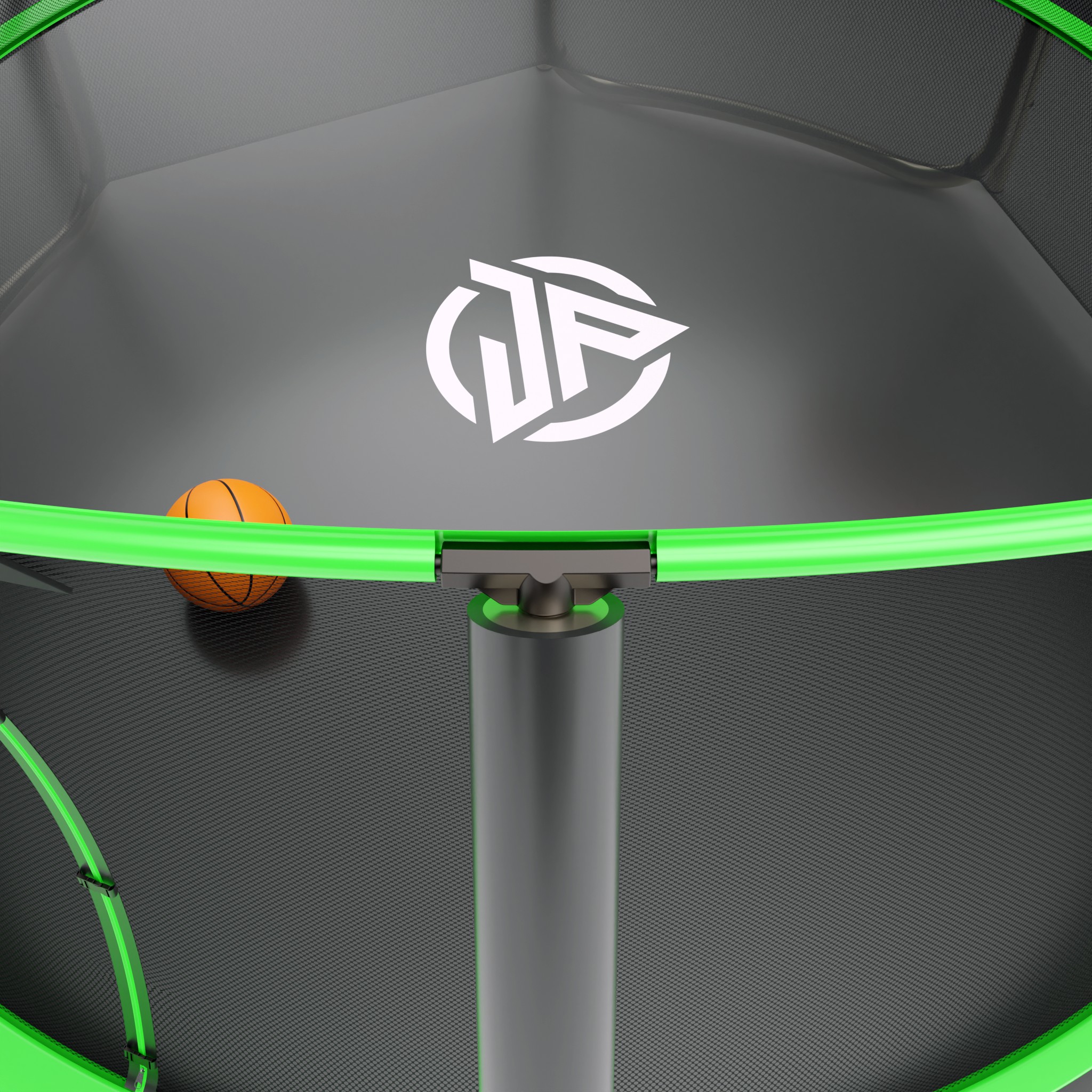 Батут с баскетбольным кольцом Jump Power 12 ft Pro Inside Basket Green Батут с баскетбольным кольцом Jump Power 12 ft Pro Inside Basket Green