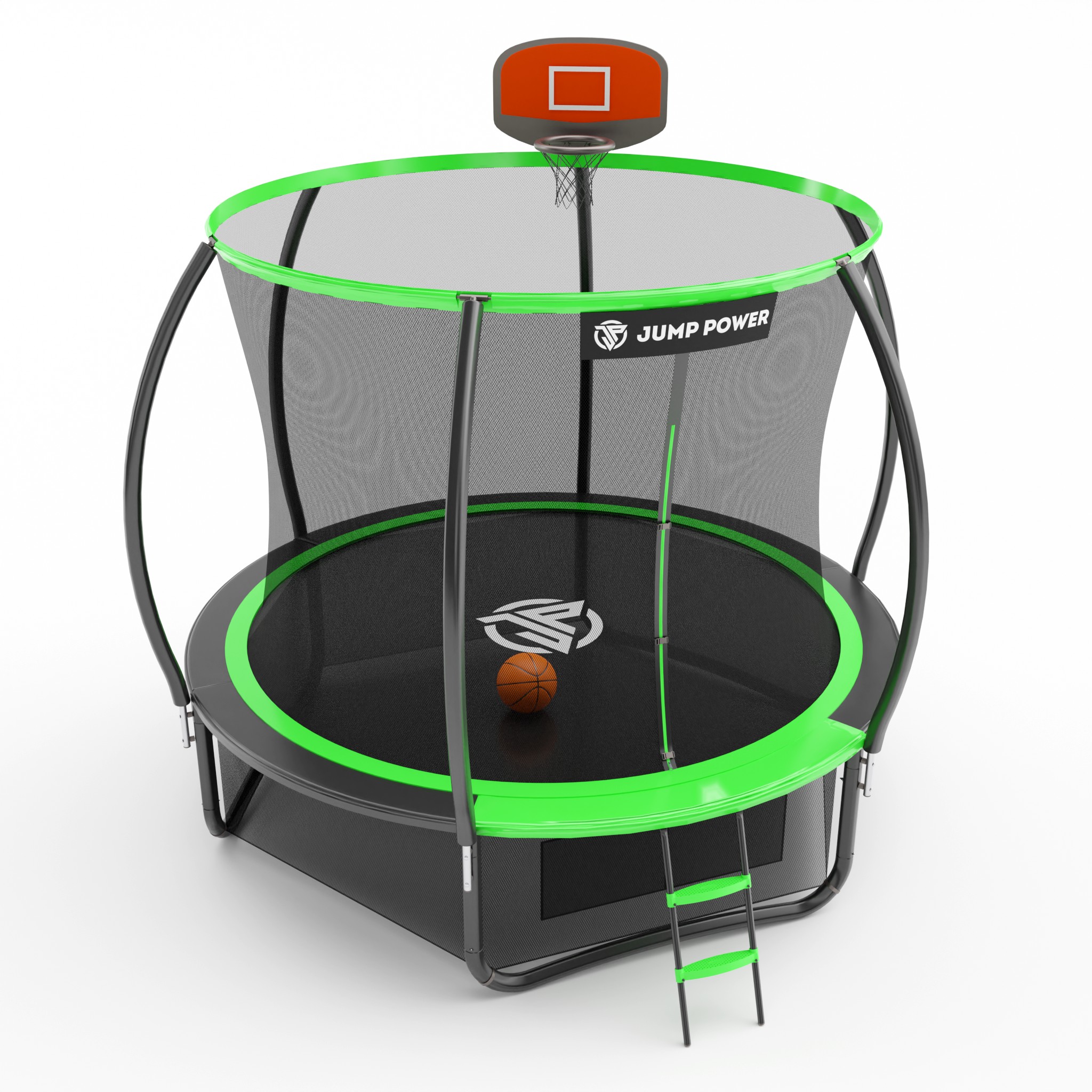 Батут с баскетбольным кольцом Jump Power 10 ft Pro Inside Basket Green Батут с баскетбольным кольцом Jump Power 10 ft Pro Inside Basket Green