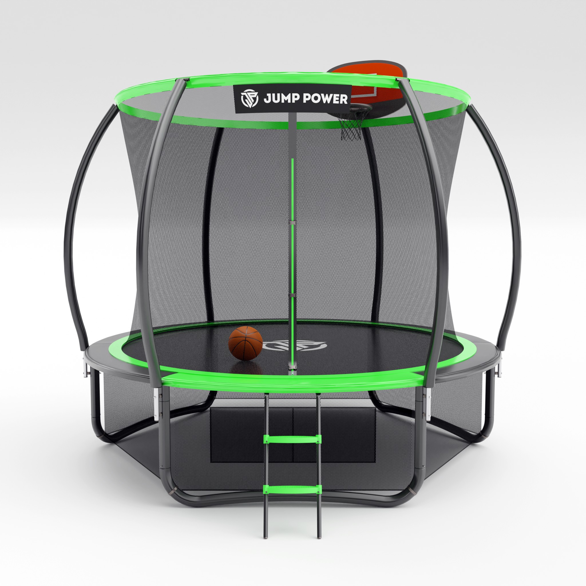 Батут с баскетбольным кольцом Jump Power 10 ft Pro Inside Basket Green Батут с баскетбольным кольцом Jump Power 10 ft Pro Inside Basket Green